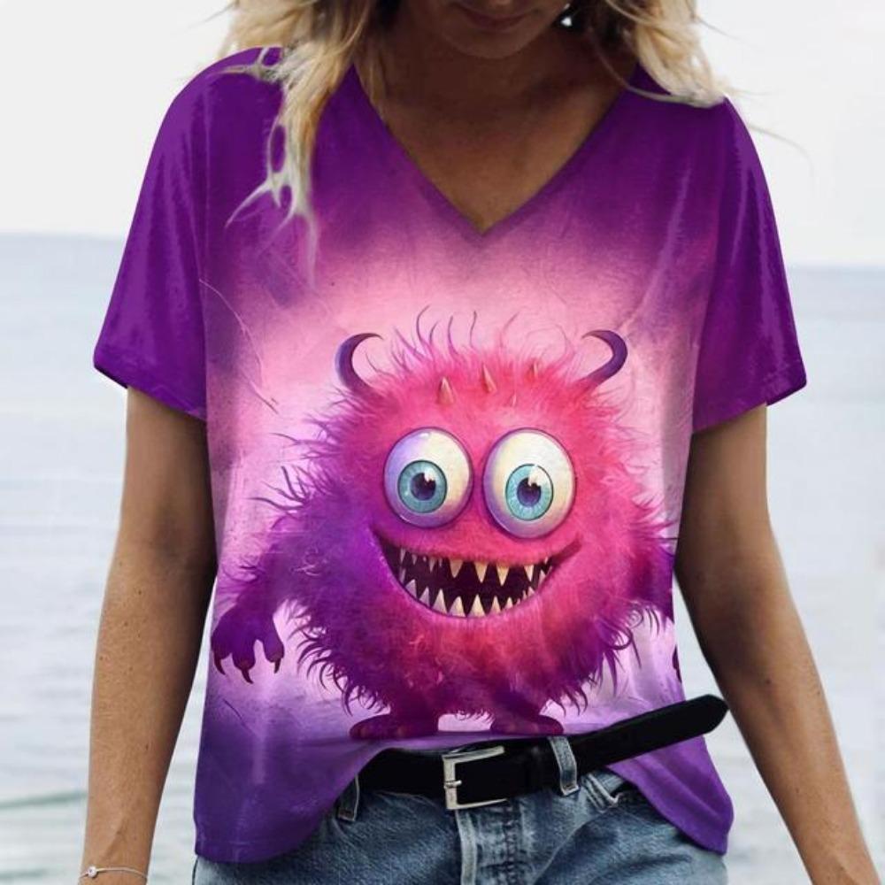 

Смешная футболка для женщин Harajuku повседневная женская футболка с коротким рукавом O-образным вырезом свободная женская одежда XL