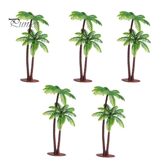 5Pcs Mini Coconut Palm Baum Modell Anlage DIY Landschaft Bonsai Puppenhaus Dekor