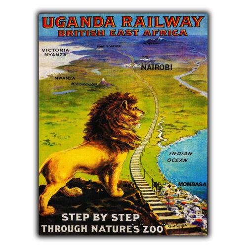 UGANDA RAILWAY METAL SIGN PLAQUE Vintage Retro Travel Holiday Advert posterAluminum 20x30cm(7.8x11.8inch)