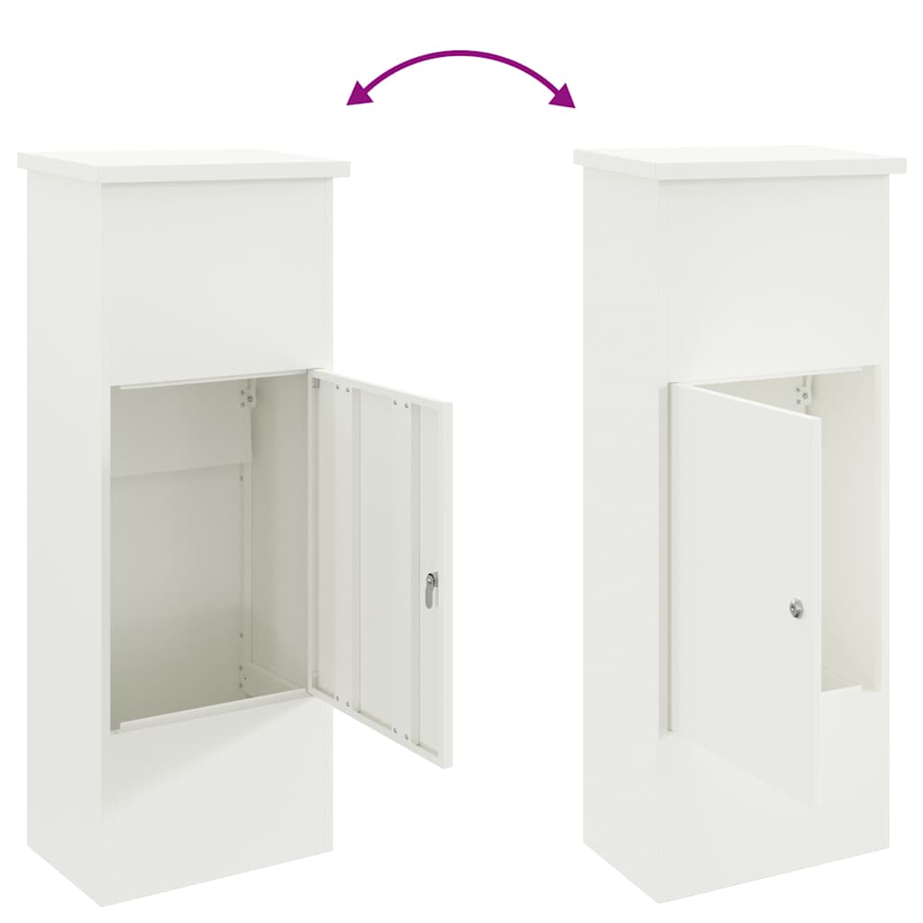 Package Drop Box with Storage White 44.5 x 29 x 110.5 cm Steel