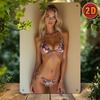 Retro Iron Wall Art  Sexy Bikini Beauty In Floral Design for Mens Caves Bars Garages Decorative Metal Sign  Indo