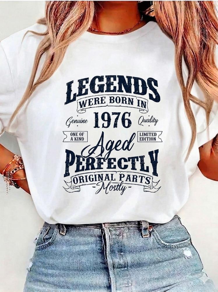 Unisex Vintage 1976 TShirt 50th Birthday Gift Legends Born Aged Perfectly Tee S