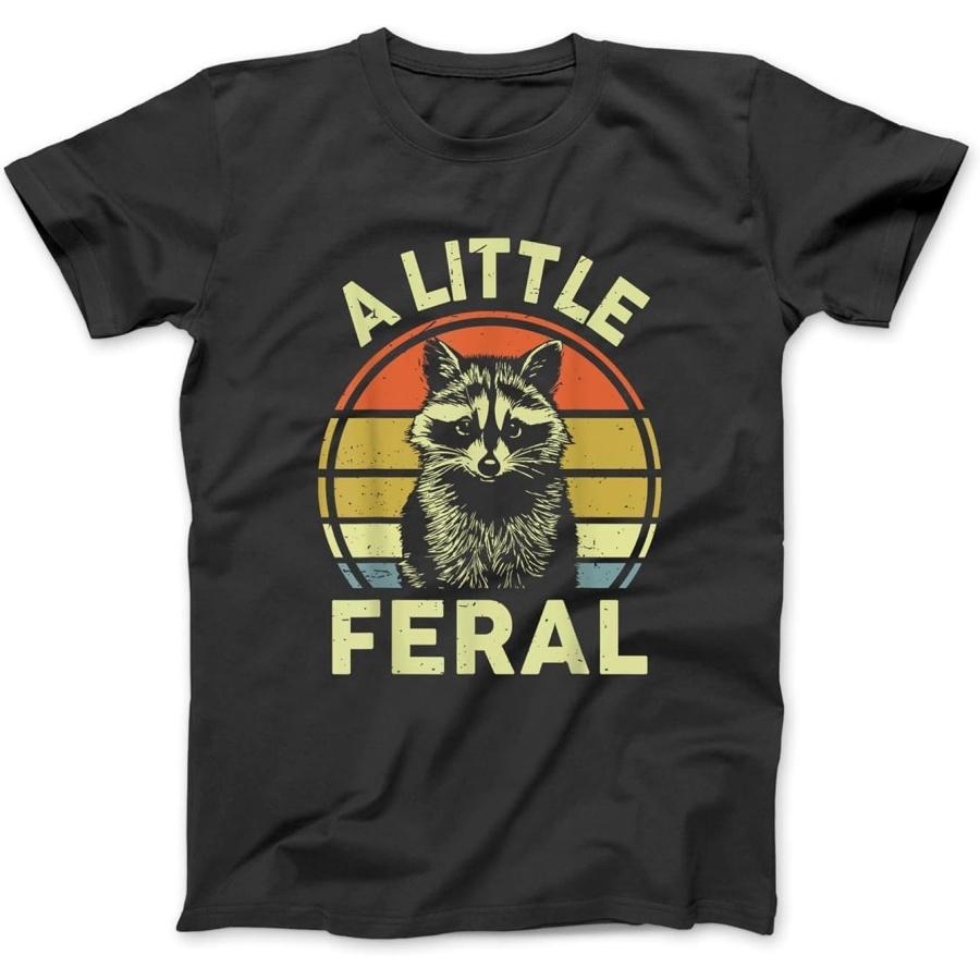 

Raccoon-Shirt A Little Feral Funny Raccoon T-Shirt, Sweatshirt, Hoodie for Men Women Kids Made in Canada Black XXXXXL різнокольоровий