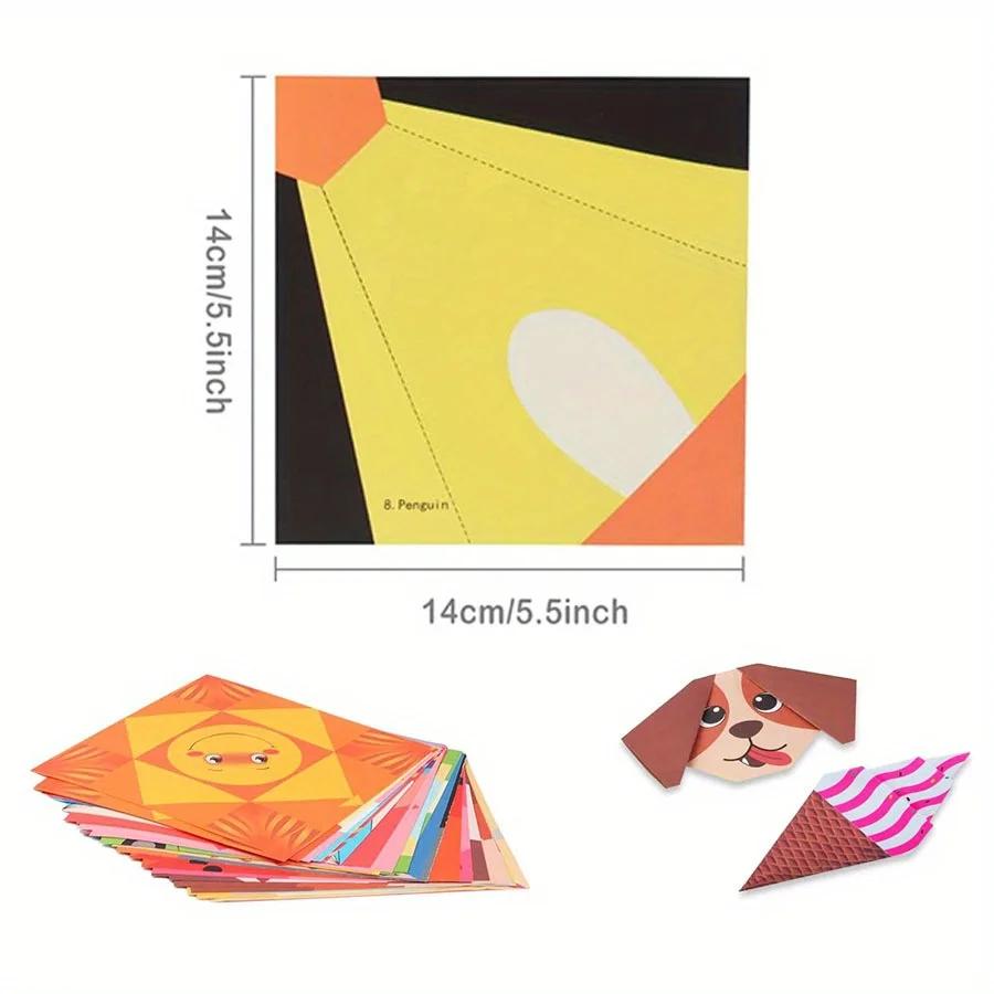 54/108 Sheets Animal Life Origami Kit for Beginners Creative Paper Projects Vibrant Paper Stress Relief Craft Gift Origami JXB
