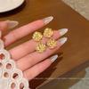 Retro French gold rose earrings female Internet celebrity stud earrings temperament new earrings