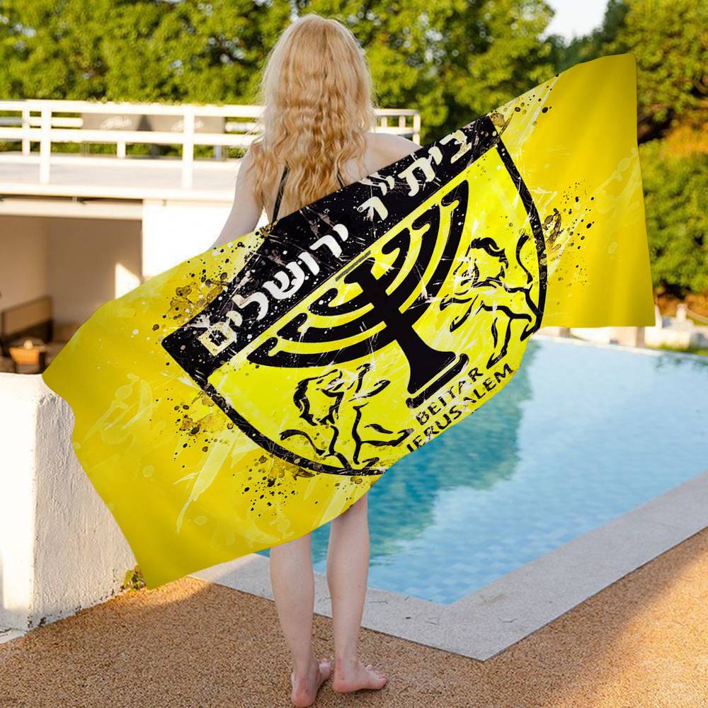 B-Beitar J-Jerusalem F-Fc Microfiber Printed Beach Towel Mountain Climbing Yoga Beach Swimming Running Absorbent Soft Towel