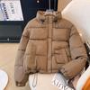 Women Off White Parka Jacket Fashion Warm Cotton Jacket Outerwear Harajuku 90s Korean Vintage Padded Jacket Winter 2000s Clothes