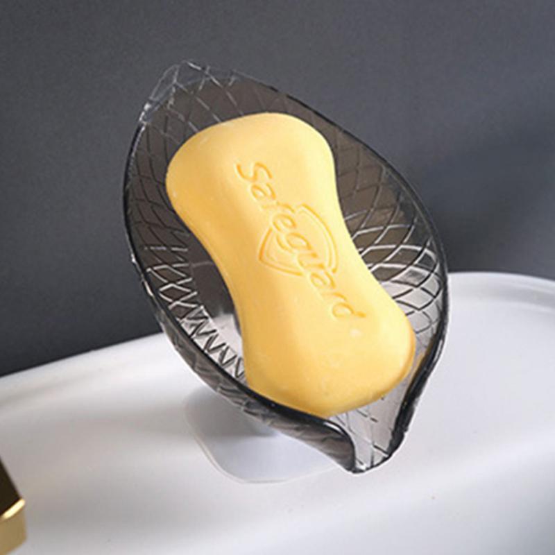Household Suction Cup Soap Box for Bathroom Shower Portable Soap Holder Plastic Non-slip Tray for Kitchen Bathroom Accessories