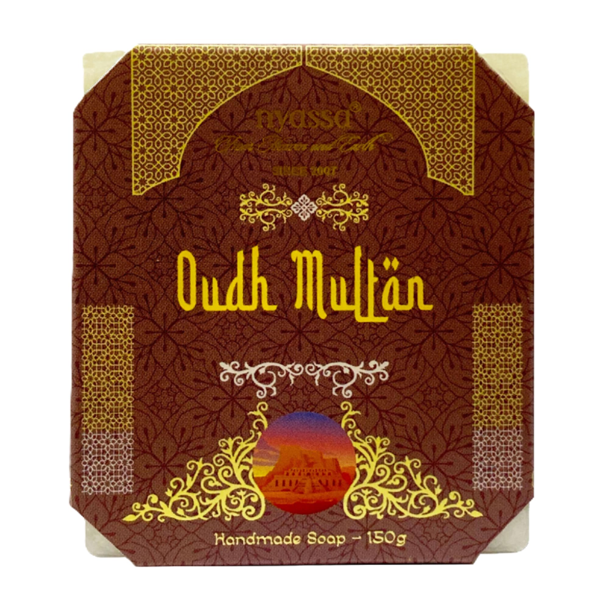 NYASSA Premium Oudh Multan Handmade Natural Bathing Soap-150grm | Shea Butter, Organic Sweet Almond Oil | Oud Fragrance | Moisturizer | Smooth & So