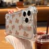 Cute Little Bear Bow Transparent Phone Case For iPhone 11 12 13 14 15 16 17 Pro Max 17 Air 7 8 Plus X XR XS Silicone Clear Cover