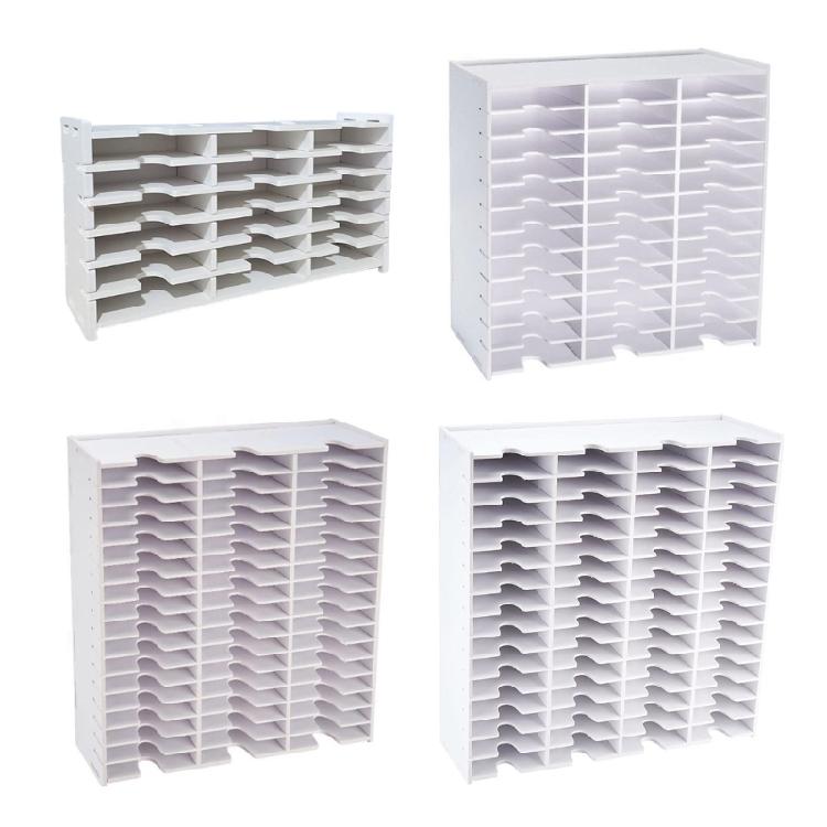 Sturdy Plastic 18/36/51/60 Slot Stamp Pad Rack Craft Stationery Holder with Mounting Hardware Easy Access Daily Use