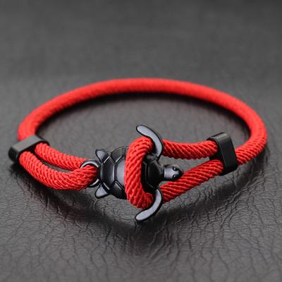 Neues Meereschildkröten-Armband für Herren Schiebeverstellbares Seilarmband Sommer Strand Nautisches Wickelgarn Armband Freizeit Pulseira