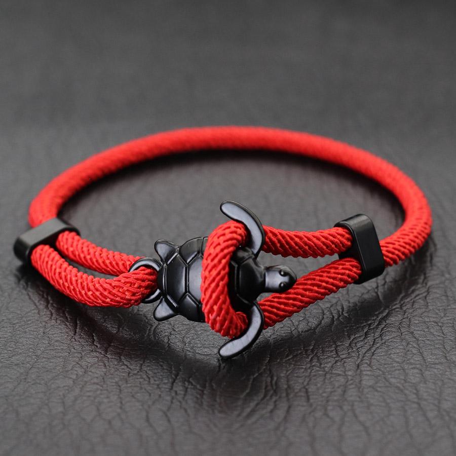 

New Marine Turtle Bracelet For Men Sliding Adjustable Rope Braclet Summer Beach Nautical Wrap Thread Braslet Leisure Pulseira красный