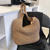Woven bag women's 2025 new casual vacation seaside beach bag casual lazy fashion straw bag shoulder bag