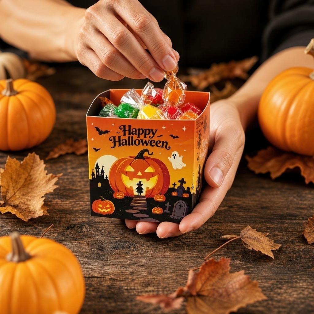 Halloween Treat Boxes Paper Candy Snack Packaging Decorative Party Supplies for Event Table Setup and Themed Occasions 12 Pack