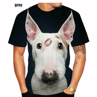 Summer Round Neck Comfortable and Lightweight Short Sleeved Dog Print Fashion T-shirt
