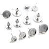 10pcs 6 8 10 12mm Thicken Stainless Steel Earring Studs,Earrings Blank Base,Fit 6 8 10 12mm Glass Cabochons Jewelry Accessories