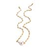 Elegant Double Layer Baroque Pearls Necklace Stainless Steel Adjustable Chain Everyday Jewelry Accessory Gift