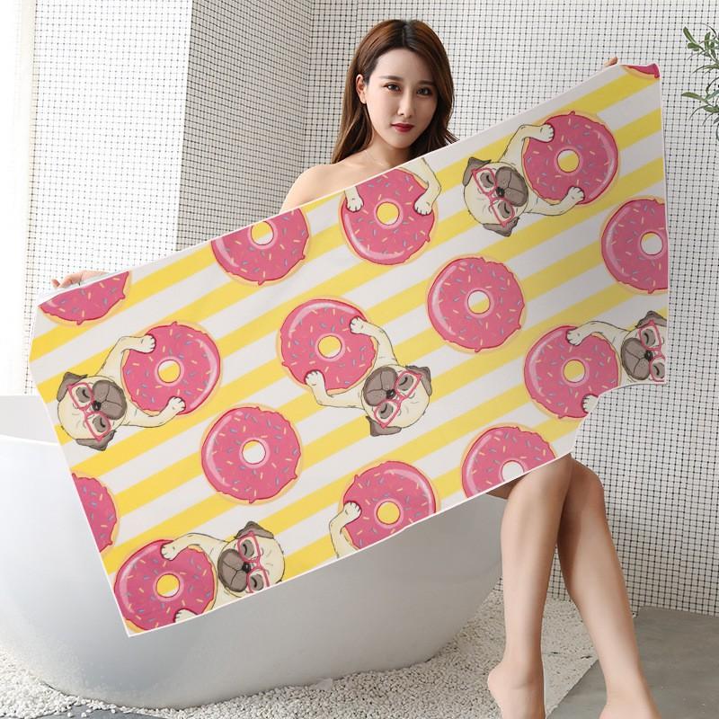 Ultrafine Microfiber Beach Towel Large Size Quick Dry Absorbent Digital Print Swim Cover Up Sun Protection Women Men Kids Pool Travel