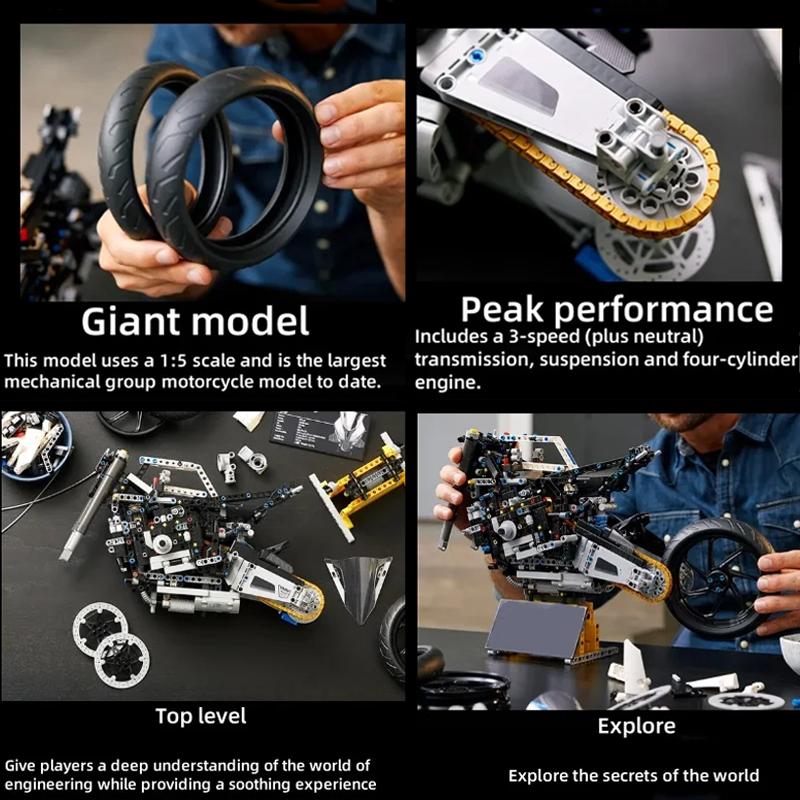 1920pcs Motorcycle Building Bocks Simulation Model Decoration Assembly Model Difficult Moc Toys Boys Educational Creature Gifts