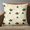 1 Pieces Christmas Pattern Throw Pillow With Tree Holly Star Polyester pillowcase, sofa decorative cushion cov Headboard Pillow