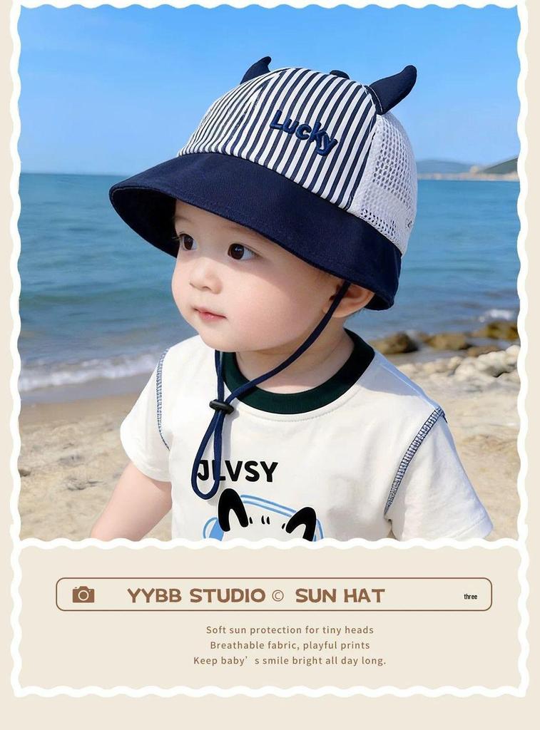 Breathable Mesh Summer Baby Bucket Hat - Sun Protection for Boys & Girls