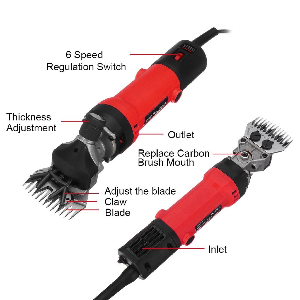 1000W 6 Speed Shear Wool Cut Goat Pet Animal Shearing Cut Machine Farm 13 Teeth Electric Sheep Pet Hair Clipper Shearing Kit