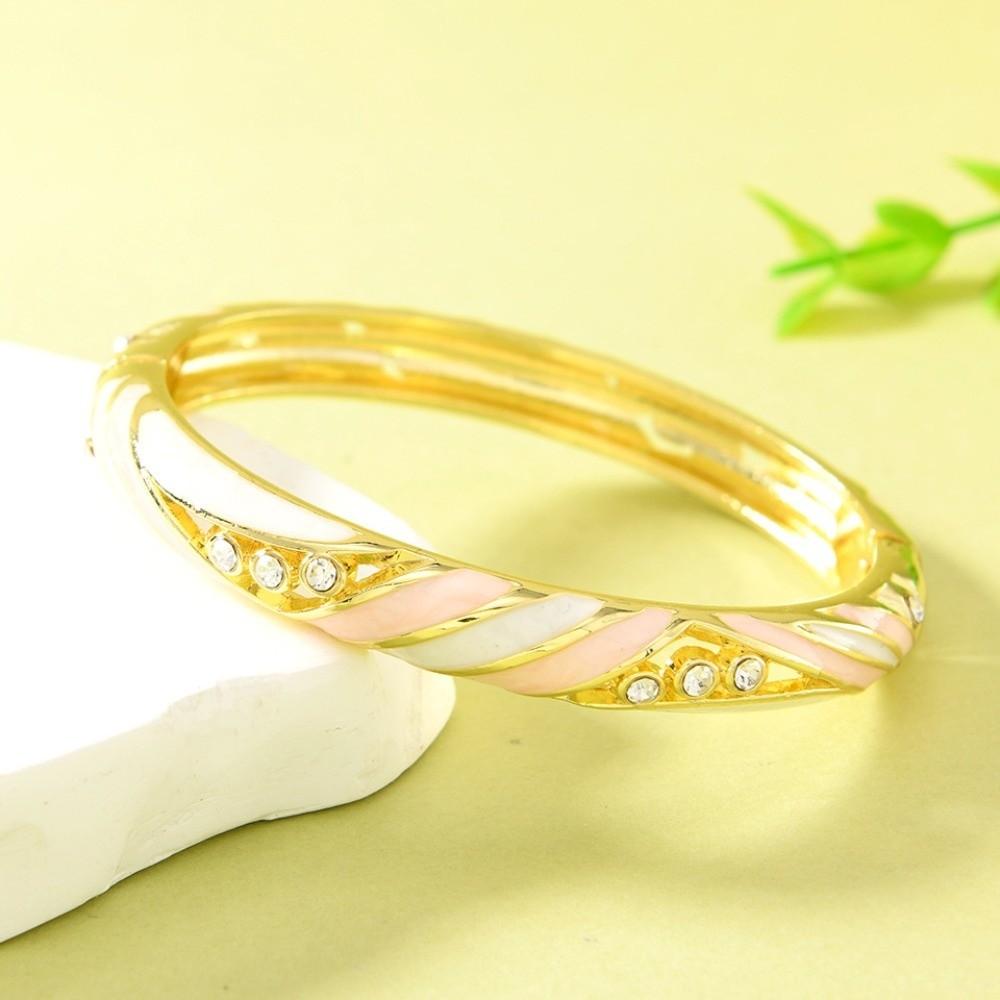 Enamel Vintage Cloisonne Bangle Lines Shape Women's Hand Bracelet Chinese Crystal Bangle Ladies
