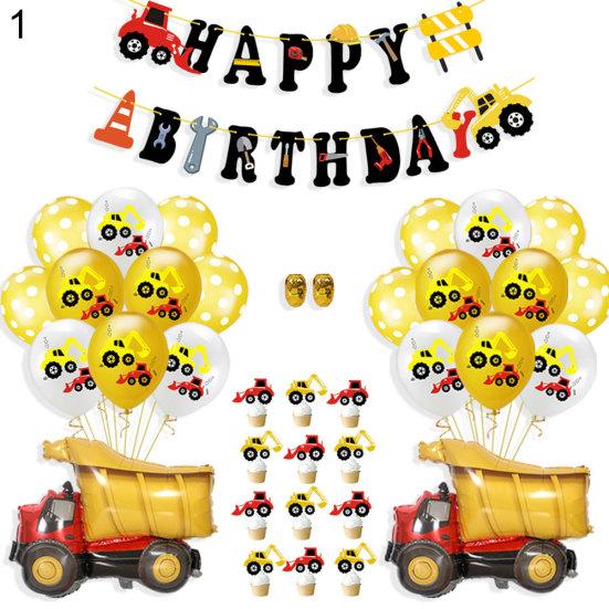 1Set Latex Kids Engineering Car Dot Balloon Boys Theme Birthday Party Gift Decor