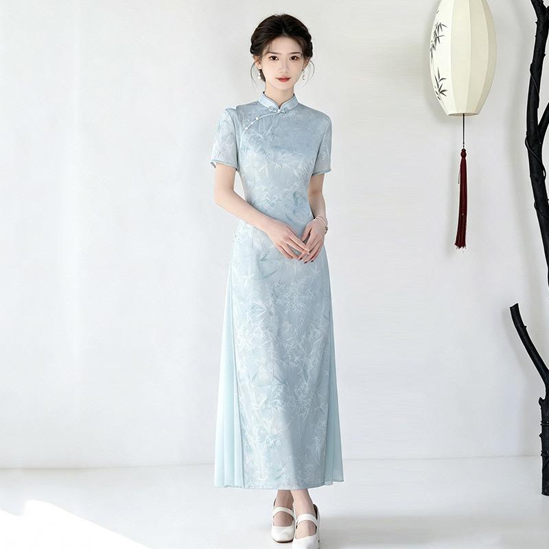 Aodai national style new Chinese Suzhou cheongsam improved young women's clothing high sense daily wear dress summer
