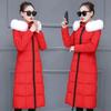 Womens Long Puffer Coat With Faux Fur Hood Winter Warm Plus Size Loose Fit