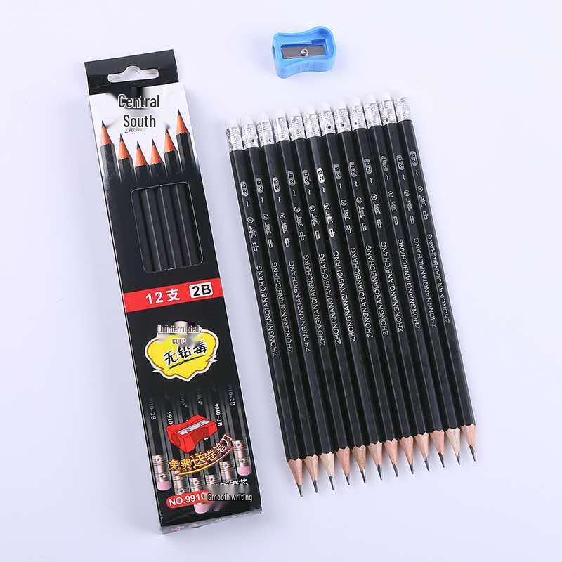 Free Shipping Unbreakable 2B Pencils for Children with Erasers - Perfect for Writing, Exams, and Drawing in Elementary School and Kindergarten. 2B