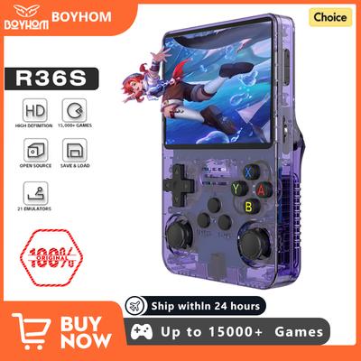BOYHOM NEW R36S Retro Video Game Console Linux System 3.5 Inch IPS Screen Portable Pocket Player 64GB 128G Games Best Boys Gifts
