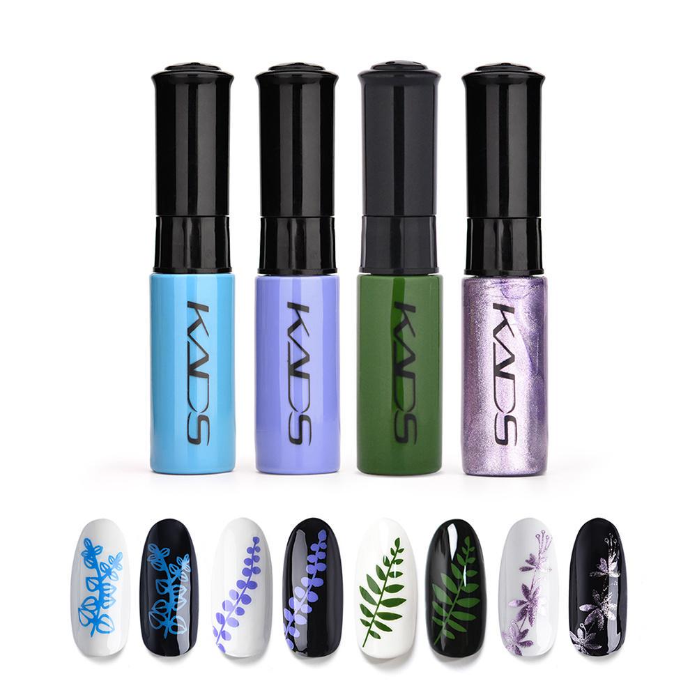 

KADS 4 шт./компл. набор лаков для ногтей красочный лак для стемпинга ногтей печать лак для ногтей