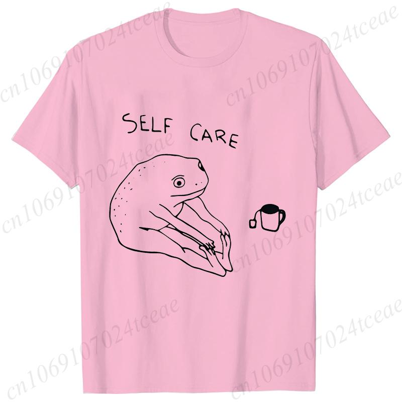 Funny Frog Self Care T-Shirt Retro T-Shirt Birthday Gift for Her Fashion Clothing Cottagecore Frog T-Shirt Positive Vibe Tees