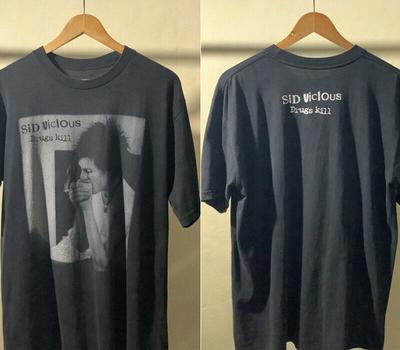 Sex Pistols Sid Vicious Drugs Kill nero basic T-shirt 2 lati classica