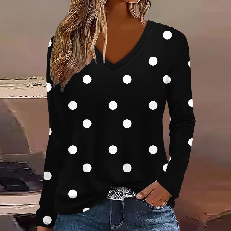 Summer New Fashion 2025 Women’s Casual Long Sleeve Printed T-shirt