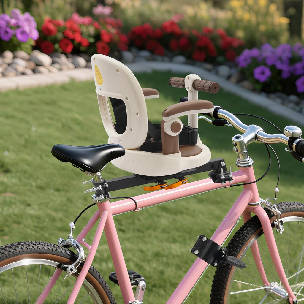 Seggiolino Bici Anteriore Adatto alla Maggior Parte delle Biciclette per Adulti, Costruzione Robusta Seggiolino Anteriore per Bicicletta, Sedile Sicuro Confortevole per la Guida