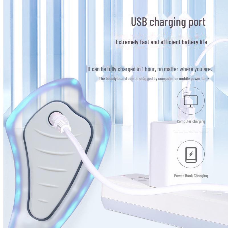 Electric Facial Massager: Light Therapy Skin Care Tool with Vibration and Gua Sha Function for Home Use