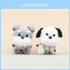 Cartoon Dog Plush Keyring With Bell For Kids Gift And Backpack Ornament