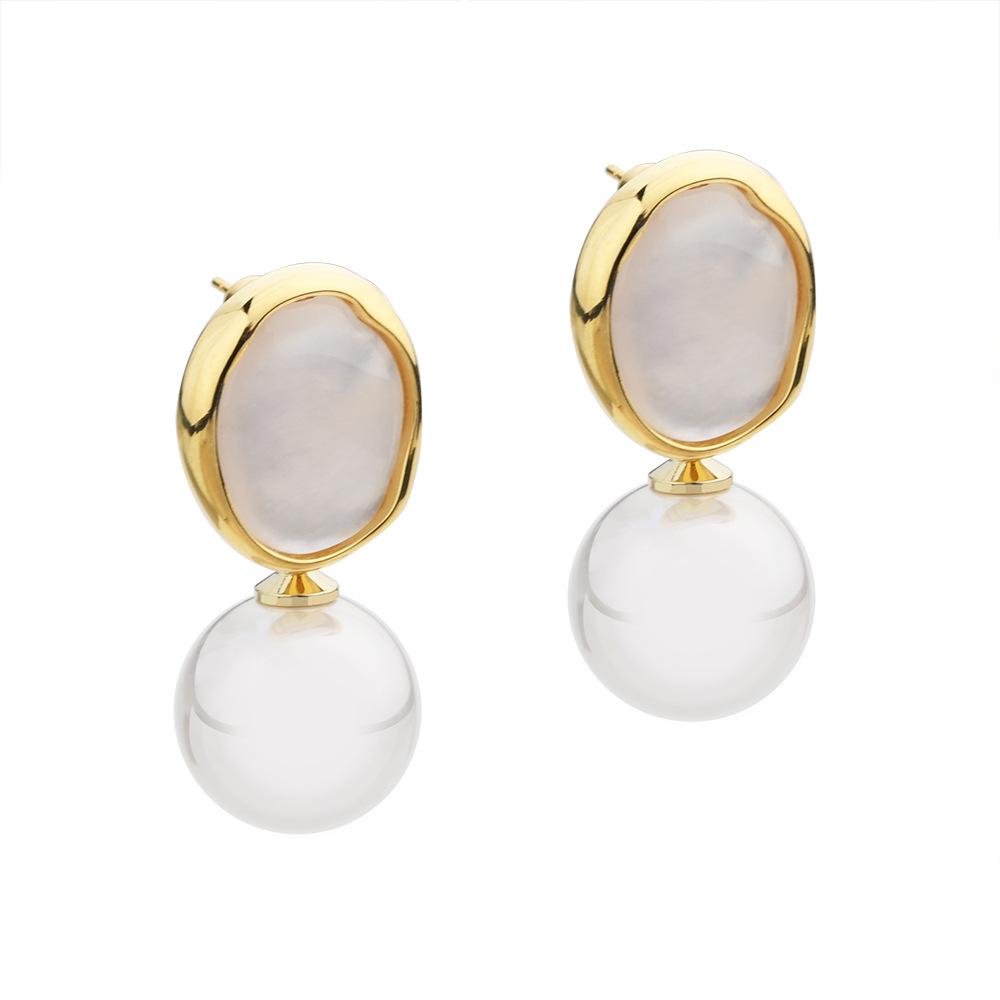 Vintage Baroque Pearl Drop Earrings, French Style Unique Design Luxury Jewelry