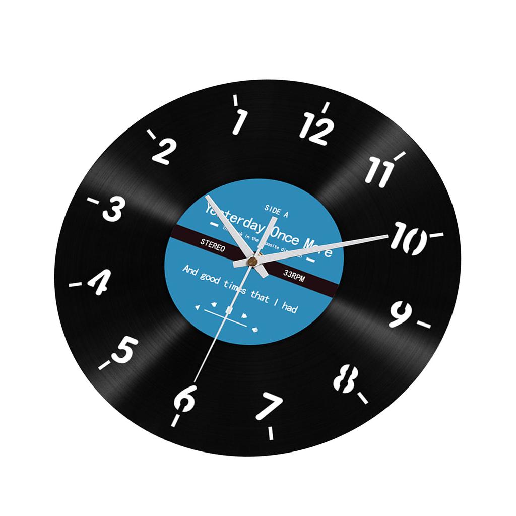 Retro-Stile Rückwärtslaufende Wanduhr 12 Zoll Leises Uhrwerk Vinyl Schallplatte Wanduhr für Wohnzimmer Dekoration