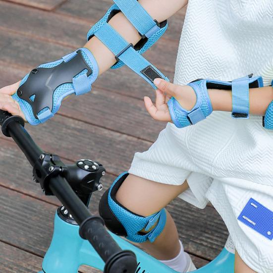 6Pcs/Set Kids Skating Protective Gear Kit with Knee Elbow Pad Wrist Guard Protector Roller Skate Skateboard Scooter Bike Cycling Safety Equipment
