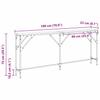 Console Table Black Oak Look 180 X 23 X 75 Cm