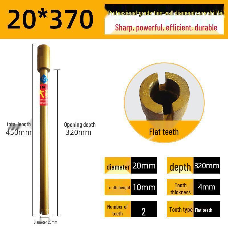 Diamond Core Drill Bit for Fast Drilling Steel Reinforced Concrete, Brick Walls, and Air Conditioner Installations.