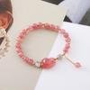 Natural Strawberry Crystal Bracelet Cute Simple Fox Bracelet Bangles Women Fashion Jewelry Accessories Gift
