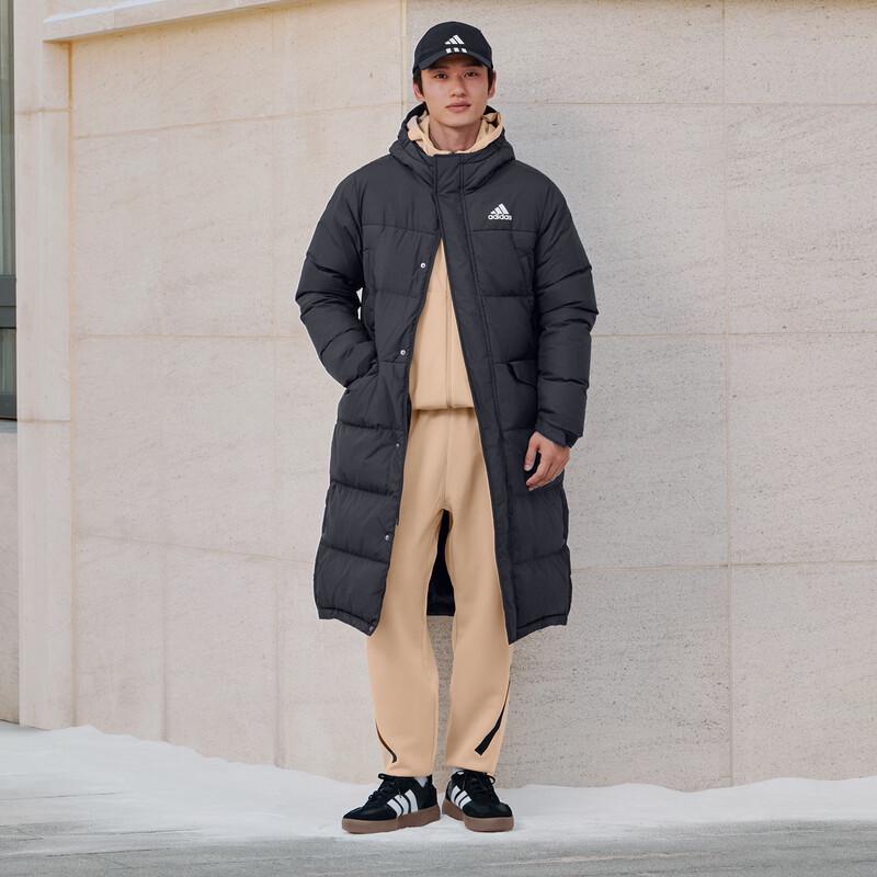 Adidas Water-Repellent Hooded Long Down Jacket