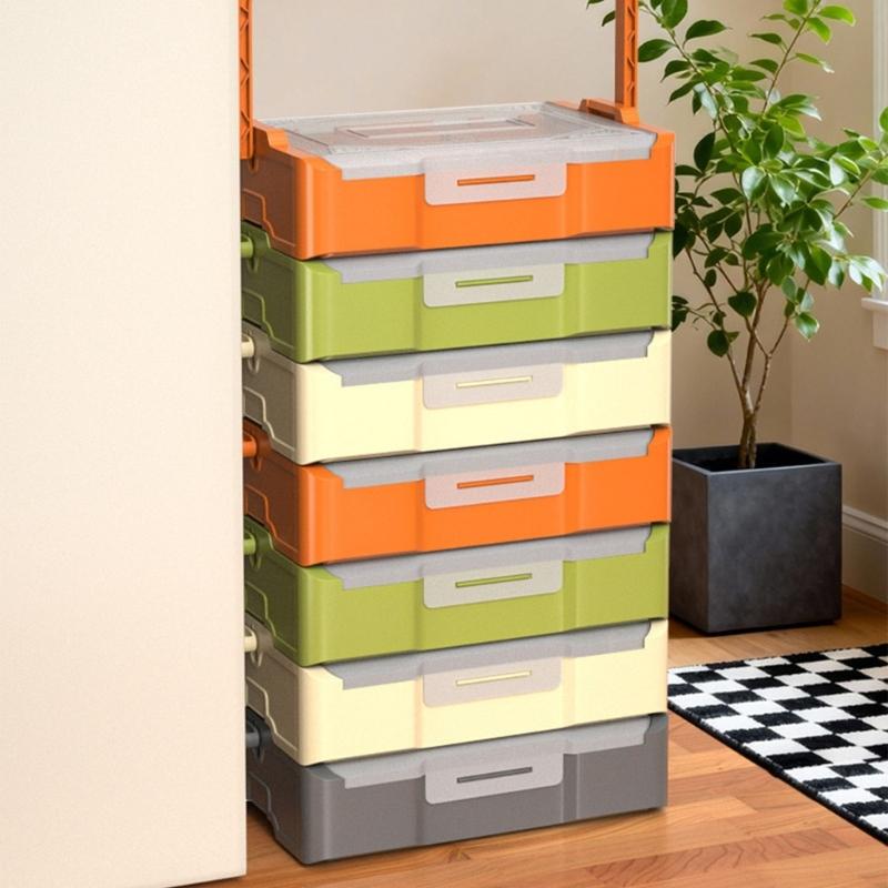 Space Efficient Stackable Storage Container Up To 3 Layers Organize Tool Hardware And Small Items Clear Lid Design