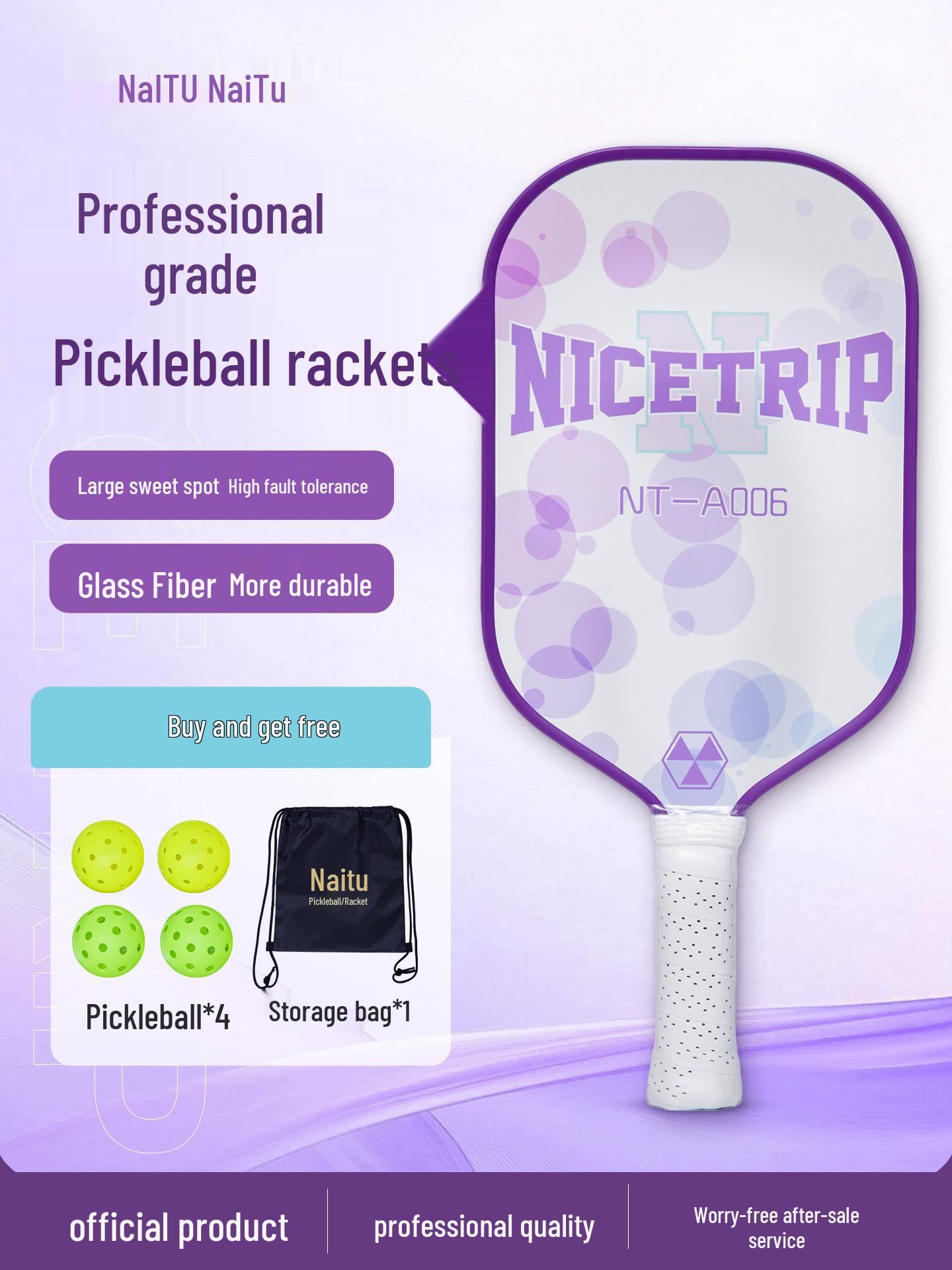 Fiberglass Pickleball Paddle Set for Beginners - Adult & Child Outdoor Sport Single Paddle + Gift Box