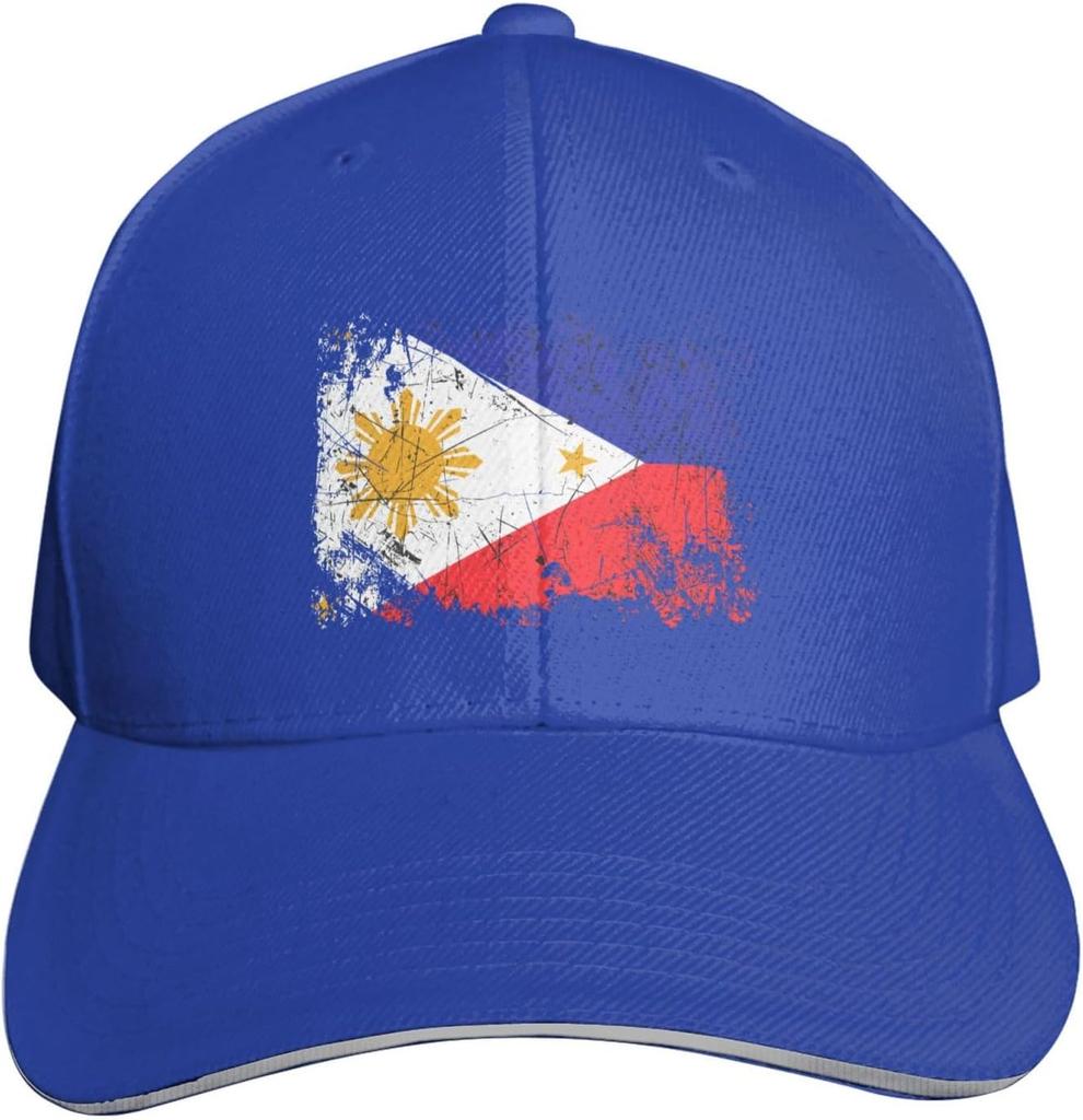 Boné de Beisebol Bandeira das Filipinas Desgastada Poliéster Casual Ajustável Proteção Solar Chapéu Esportivo
